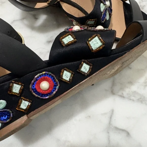 Tory Burch Estella wedge sandals - size 7 - Picture 8 of 9